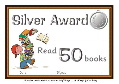 Reading certificate silver award 