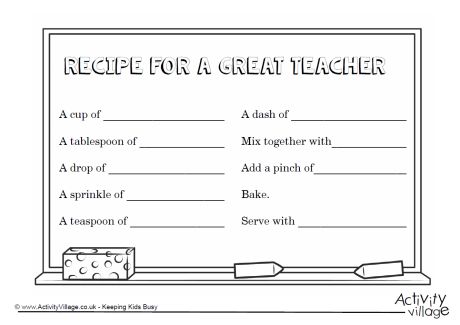 Recipe for a great teacher