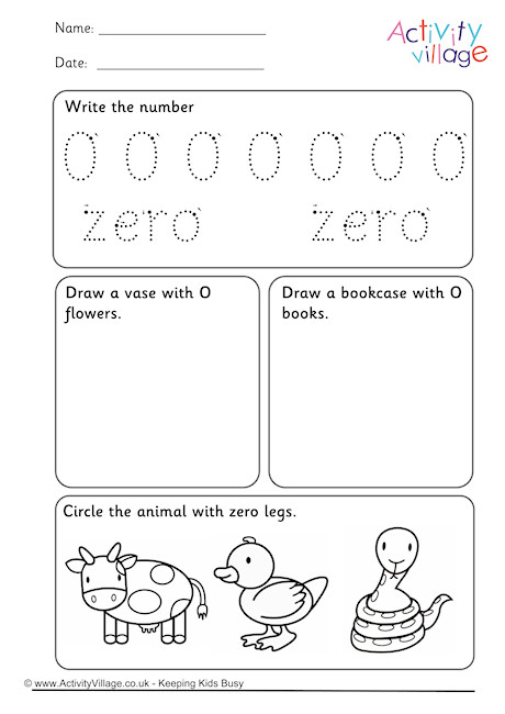 Recognising Numbers Worksheet 0 