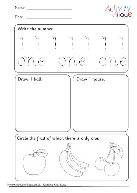 Recognising Numbers Worksheet 1 