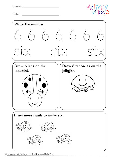 Recognising Numbers Worksheet 6