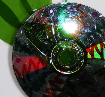 Recycled CD bird wing detail