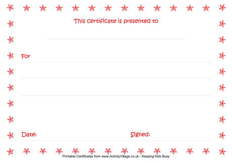 Red star certificate