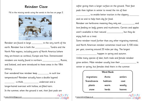 Reindeer Cloze