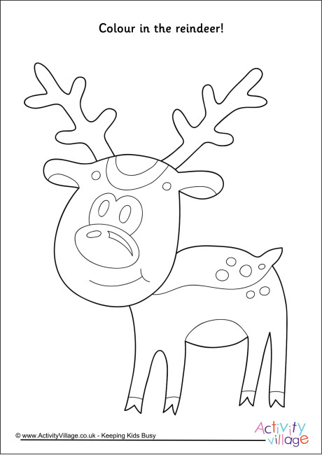 Reindeer colouring page 3