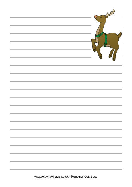 Reindeer writing paper