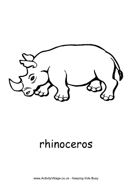 Rhinoceros colouring page