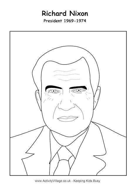 Richard Nixon colouring page