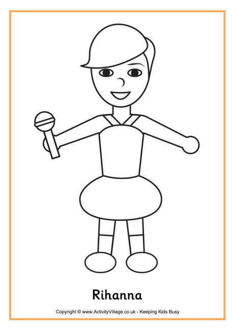 Rihanna colouring page