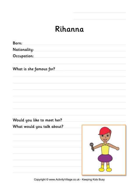 Rihanna worksheet