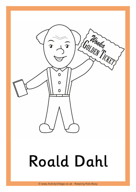 Roald Dahl colouring page