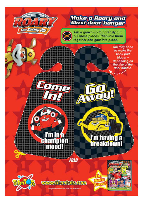 Roary door hanger printable