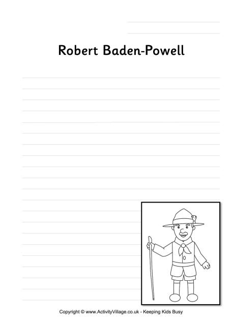 Robert Baden-Powell writing page