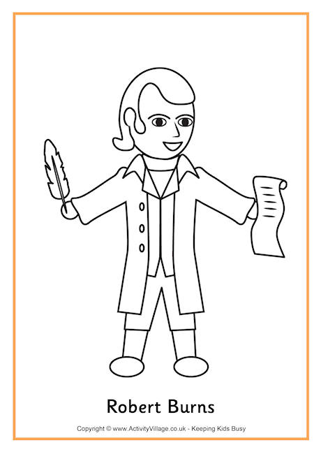 Robert Burns colouring page 2