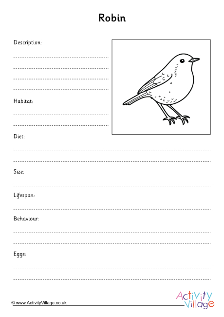 Robin fact finding worksheet Robin fact finding worksheet