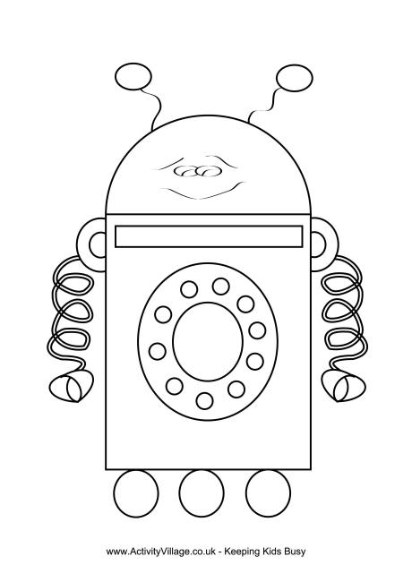 Robot colouring page 2
