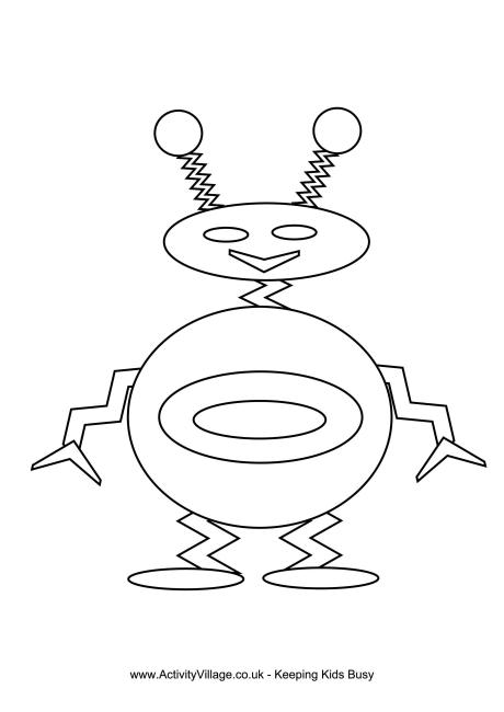 Robot colouring page 3