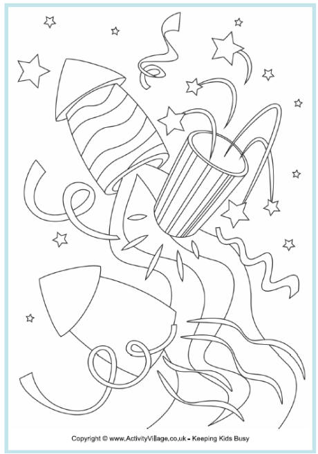 Rockets colouring page