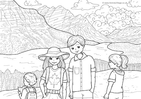 Rocky Mountains Colouring Page
