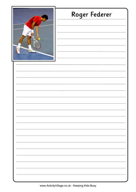 Roger Federer Notebooking Page