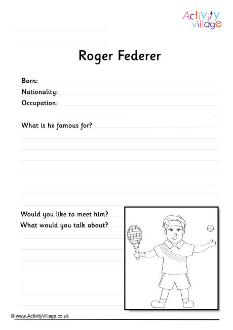 Roger Federer Worksheet