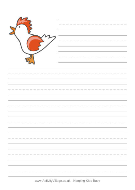 Rooster writing paper