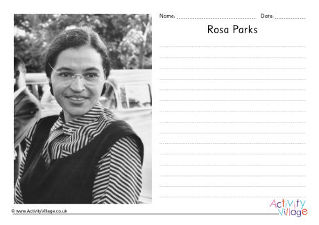 Rosa Parks writing page