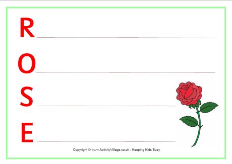 Rose acrostic poem printable