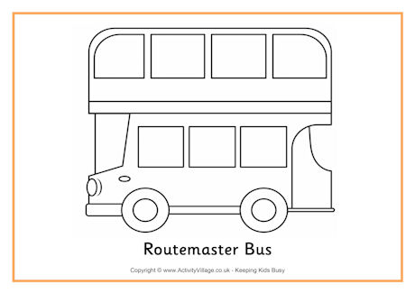 Routemaster bus colouring page