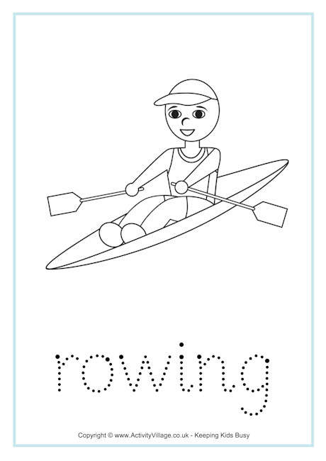 Rowing tracing worksheet