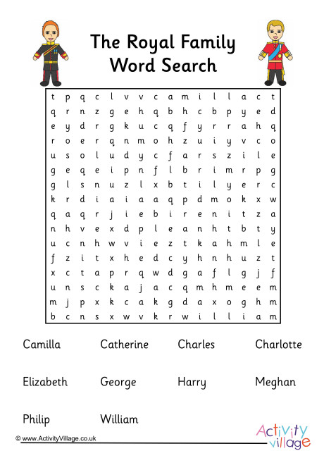 Royal Family Word Search