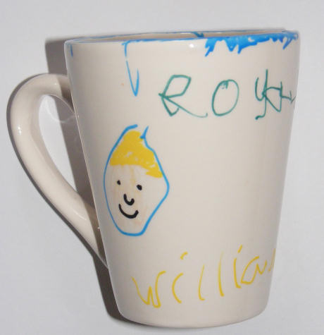 Royal Wedding souvenir mug showing portrait of Prince William