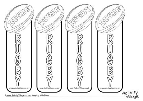 Rugby Colouring Bookmarks