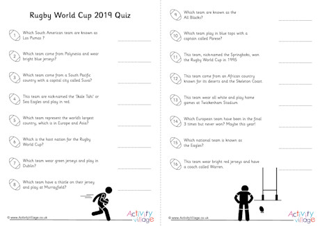 Rugby World Cup 2019 quiz