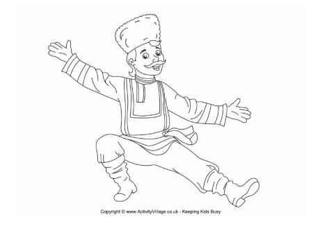 Russian dancer colouring page
