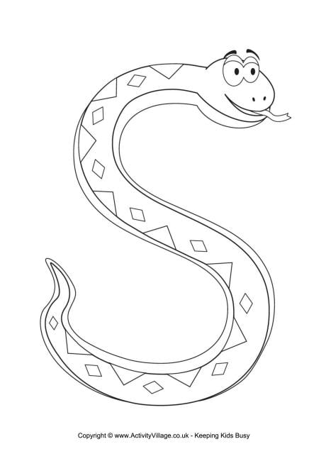 s is for snake coloring pages - photo #7