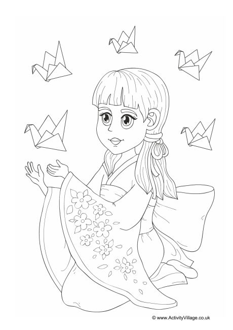 Sadako Sasaki colouring page
