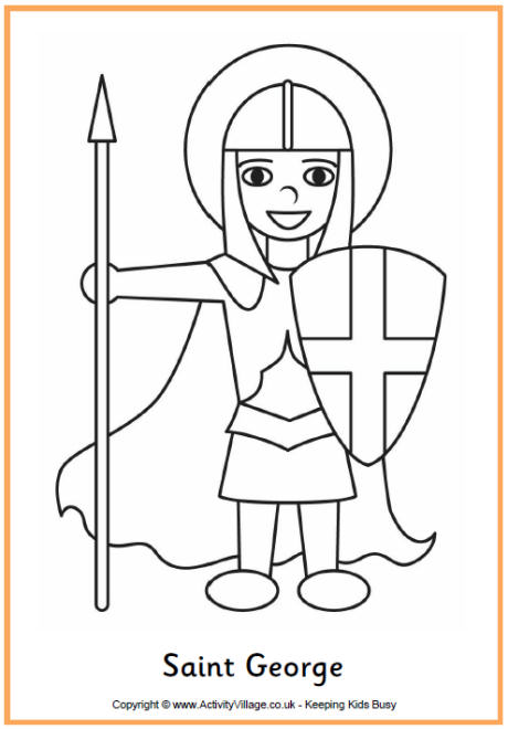 Saint George colouring page