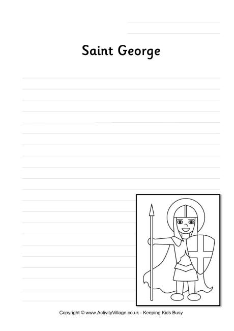 Saint George writing page