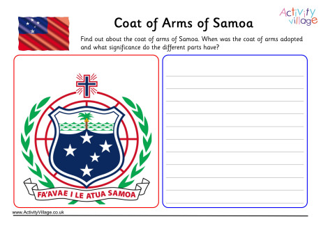 Samoa Coat Of Arms Worksheet