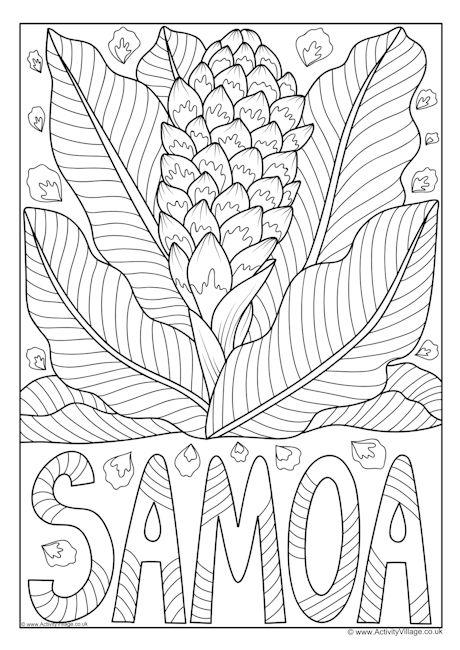 Samoa national flower colouring page Samoa national flower colouring page
