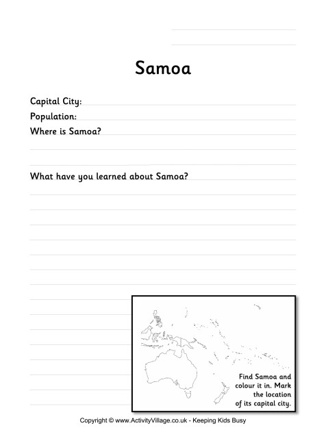 Samoa worksheet