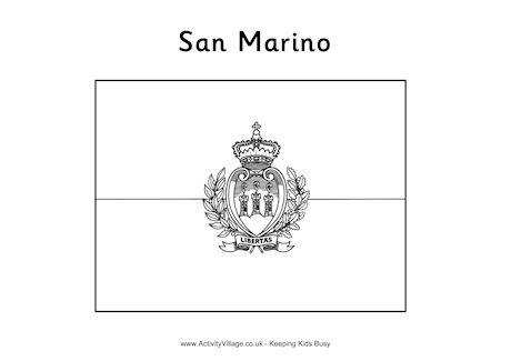 San Marino Flag Colouring Page