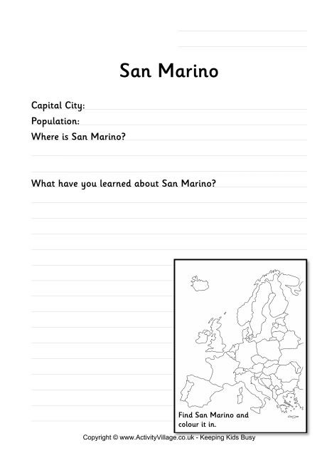 San Marino Worksheet