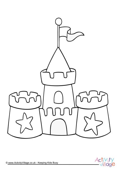 Sandcastle colouring page