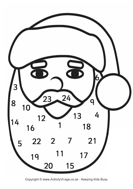 Santa advent calendar printable Santa advent calendar printable