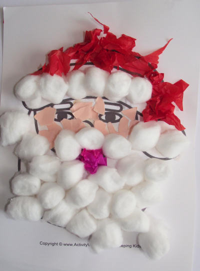 Santa Face Collage For Kids