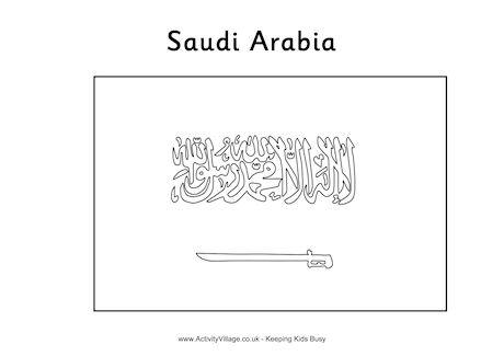 Download Saudi Arabia Flag Colouring Page