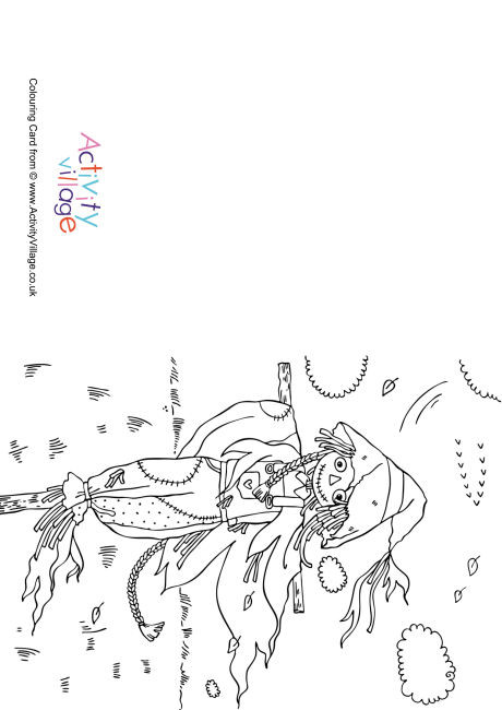 Scarecrow Colouring Card