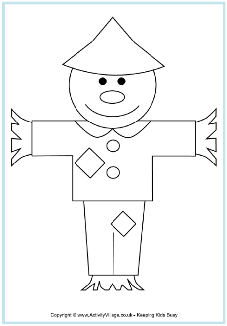 Scarecrow colouring page
